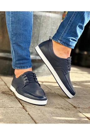 کفش کژوال سرمه ای مردانه چرم خالص ByItallanoshoes - کد 767634428