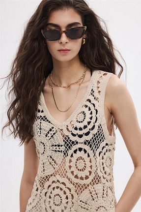 بلوز بژ زنانه ساده SHERIN - کد 860933128
