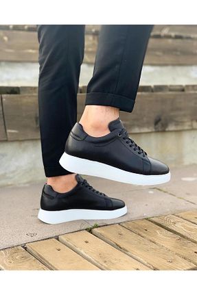 کفش اسنیکر مشکی مردانه چرم اصل ByItallanoshoes - کد 766373264