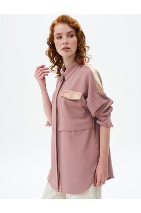 تونیک حجاب صورتی زنانه ویسکون Kayra - کد 859897018