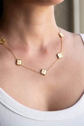 گردنبند استیل ( فولاد ) طلائی زنانه استیل (فولاد) HELEN - کد 860940378