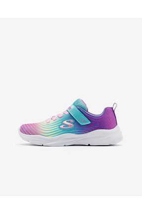 کفش اسنیکر آبی بچه گانه چسبی Skechers - کد 806450738