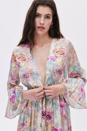 ربدوشام بژ زنانه طرح دار Feu De Elu - کد 854893417