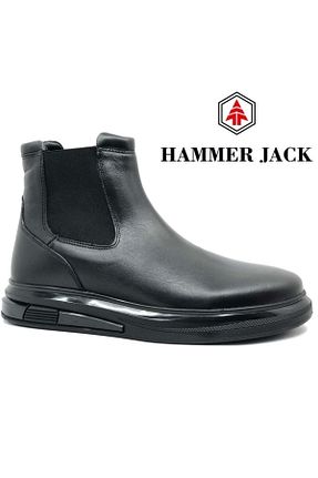 بوت / نیم بوت مشکی مردانه چرم خالص Kids Club Shoes - کد 856410046