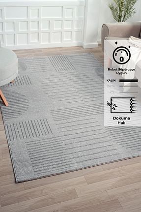 فرش طوسی آنتی آلرژی Konfor Halı - کد 783828631