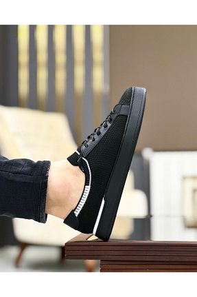 کفش اسنیکر مشکی مردانه چرم اصل ByItallanoshoes - کد 764483276