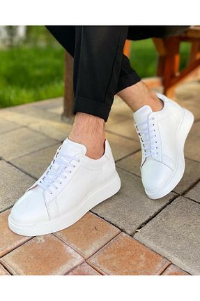 کفش اسنیکر سفید مردانه چرم اصل ByItallanoshoes - کد 762372894