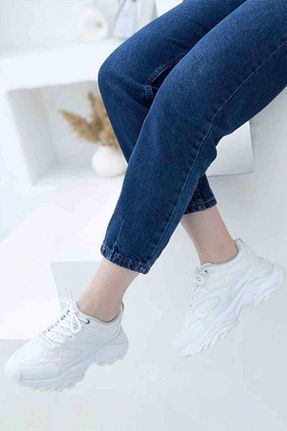 کفش اسنیکر سفید زنانه بند دار Evojean - کد 860967481