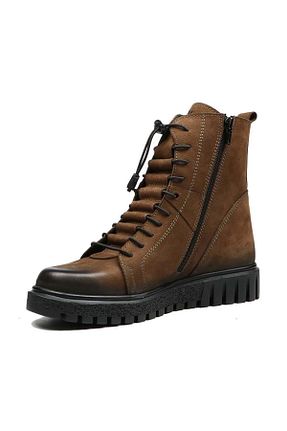 بوت / نیم بوت قهوه ای زنانه چرم خالص Kids Club Shoes - کد 824813553