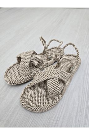 صندل بژ زنانه پاشنه تخت butik prd - کد 861001979