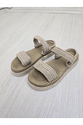 صندل بژ زنانه پاشنه تخت butik prd - کد 860999547