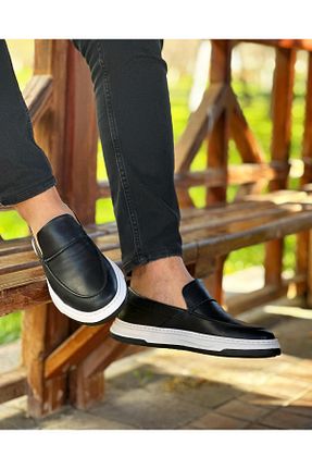 کفش کژوال مشکی مردانه چرم خالص ByItallanoshoes - کد 820368855