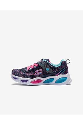 کفش اسنیکر آبی بچه گانه چسبی Skechers - کد 90458192