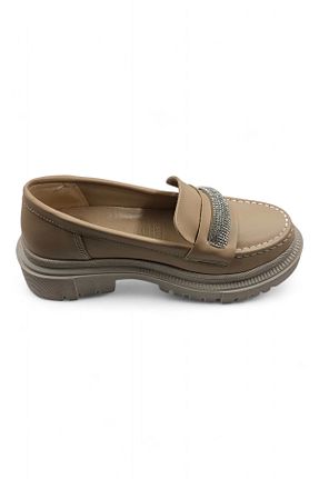 کفش لوفر بژ زنانه چرم مصنوعی Melen Shoes - کد 683069532
