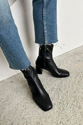بوت / نیم بوت مشکی زنانه چرم مصنوعی Straswans - کد 782617975