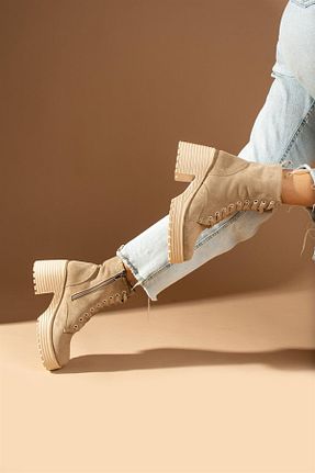 بوت / نیم بوت قهوه ای زنانه چرم مصنوعی ShoeTek - کد 770508644