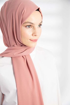 شال صورتی زنانه کرپ PURESCARFS - کد 859380018
