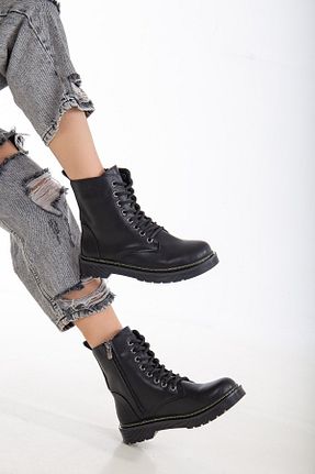 بوت / نیم بوت مشکی زنانه چرم مصنوعی Bak Store - کد 450928155