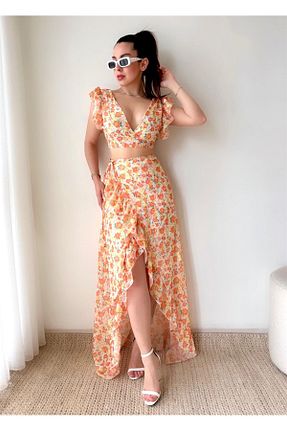 لباس زرد زنانه بافتنی conconmoda - کد 770276066