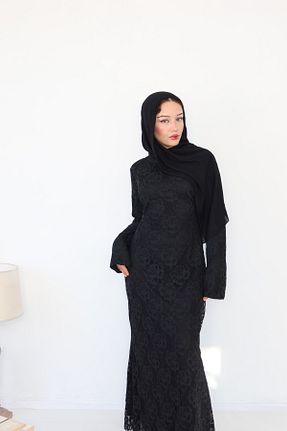 لباس مجلسی حجاب مشکی زنانه یقه دوچرخه FASHION - کد 861054159