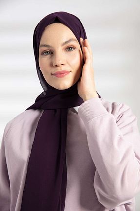 شال بنفش زنانه شیفون PURESCARFS - کد 849768453