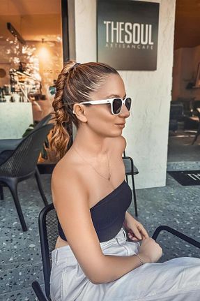 عینک آفتابی سفید زنانه UV400 Bern Glasses - کد 813635459