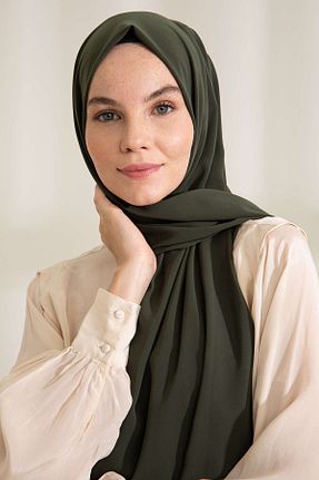 شال خاکی زنانه Medine İpeği PURESCARFS - کد 849617700