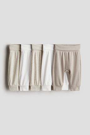 ساق شلواری سفید بچه گانه پنبه ای H&M - کد 859072301
