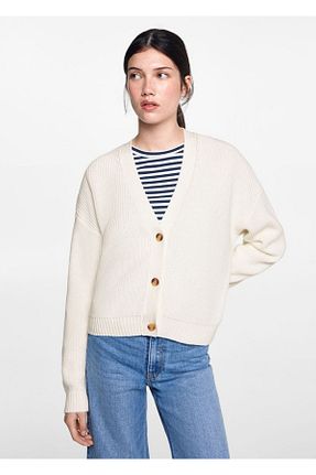 پلیور سفید زنانه ساده MANGO Teen - کد 842548599