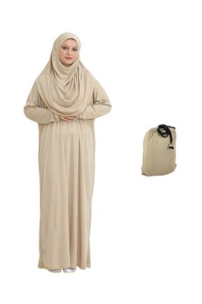 ست بالاتنه و پائین تنه حجاب قهوه ای زنانه اورسایز Modish Group - کد 844604391