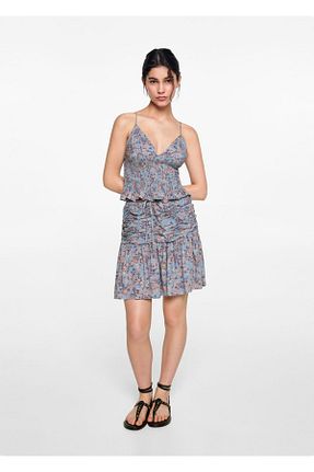 تیشرت آبی زنانه رگولار MANGO Teen - کد 836631329