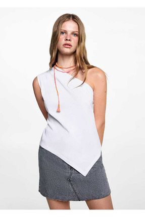 تیشرت سفید زنانه رگولار MANGO Teen - کد 834055793