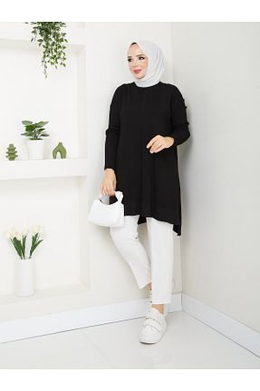 تونیک حجاب مشکی زنانه ویسکون MODAMÜNASİP - کد 861078841