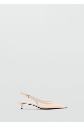 کفش پاشنه بلند کلاسیک سفید زنانه پارچه ای MANGO - کد 844176650