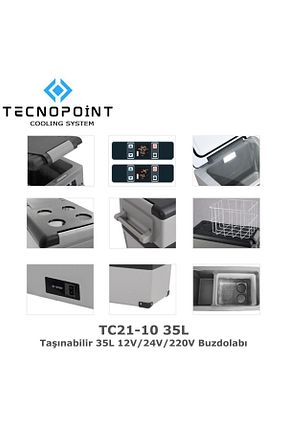 خنک کننده و فریزر طوسی 35-39,9 L tecnopoint - کد 745138126
