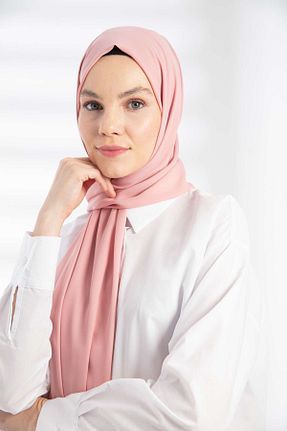 شال صورتی زنانه کرپ PURESCARFS - کد 859378173