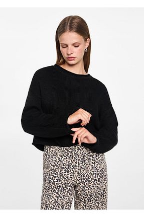 پلیور مشکی زنانه ساده MANGO Teen - کد 853903053