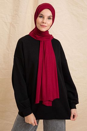 شال زرشکی زنانه پنبه ای PURESCARFS - کد 849768495