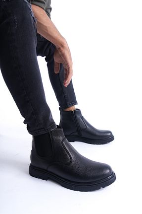 بوت / نیم بوت مشکی مردانه چرم مصنوعی Santamarina - کد 853477208