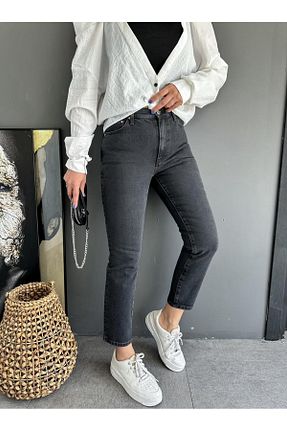 شلوار جین طوسی زنانه رگولار Zerrincan Giyim - کد 848125521
