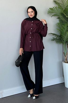 پیراهن حجاب بنفش زنانه 3/4 Boy HAZA MODA - کد 849905868