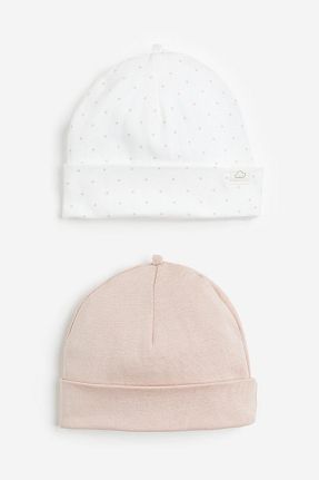کلاه پشمی سفید بچه گانه پنبه ای H&M - کد 855530935