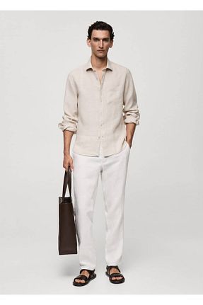 پیراهن بژ مردانه رگولار MANGO Man - کد 834495171