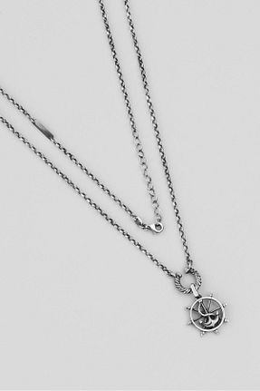گردنبند نقره طوسی مردانه 925 عیار So Chic - کد 736007316