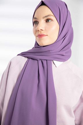 شال بنفش زنانه کرپ PURESCARFS - کد 859238292