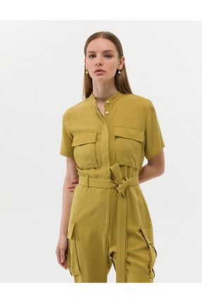 سرهمی سبز زنانه آستین استاندارد Pierre Cardin - کد 832800426