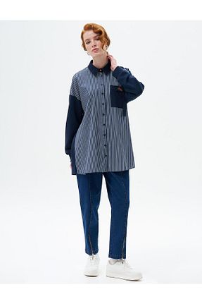 پیراهن حجاب سرمه ای زنانه رگولار Kayra - کد 861157750