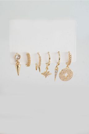 گوشواره استیل (فولاد) طلائی زنانه استیل (فولاد) By Zeyna Aksesuar - کد 231482348
