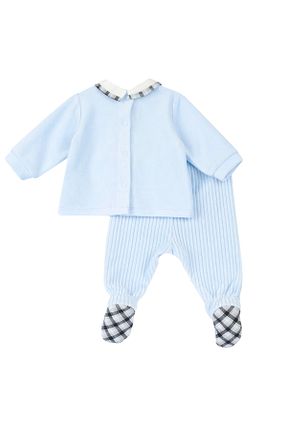 ست بالاتنه و پائین تنه آبی بچه گانه بافتنی Chicco - کد 852186990