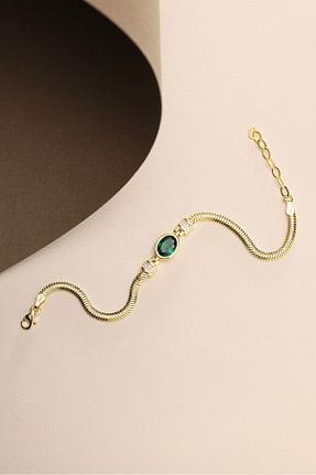 دستبند نقره طلائی زنانه 925 عیار NEREZE - کد 861193225
